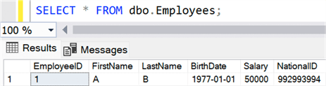 Decrypted values in query results