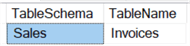 Located table in the database