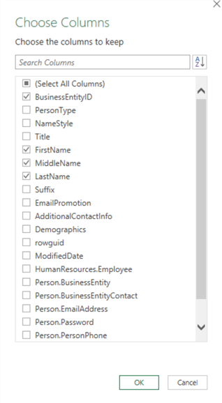 choose columns