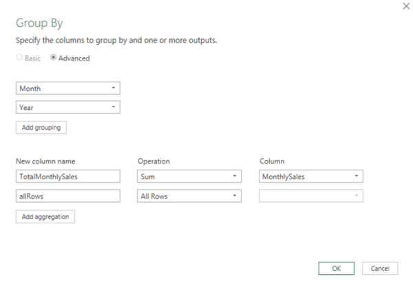 group by in power query