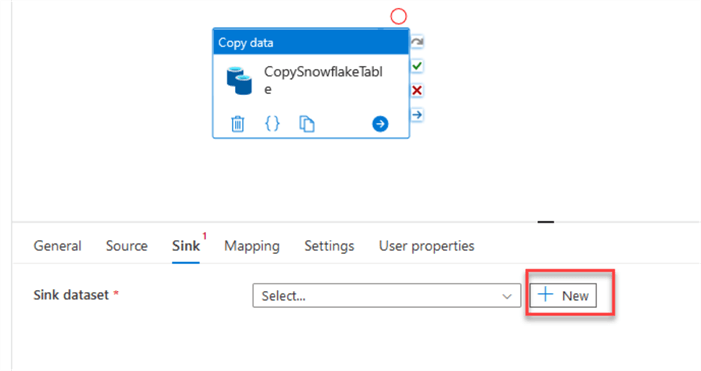 Create new pipeline: sink
