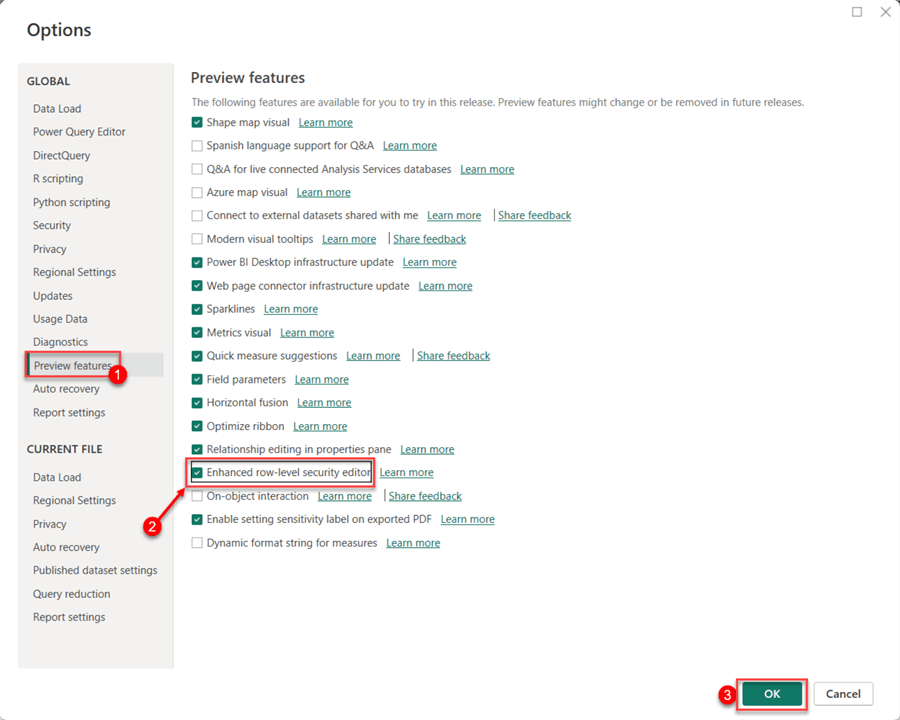 Preview feature