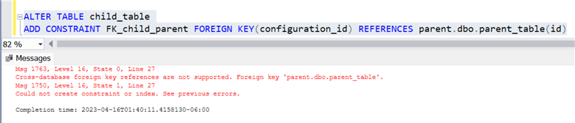 error message