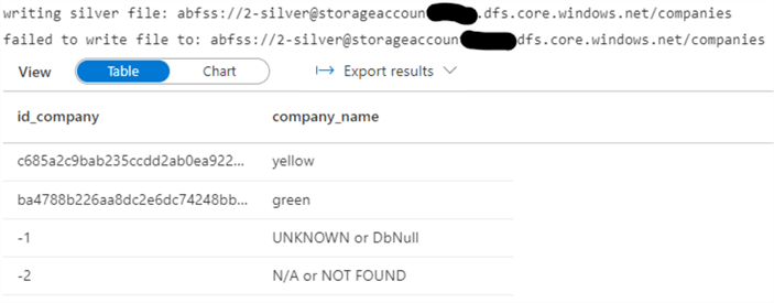 Silver layer company DataFrame