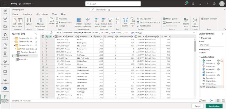 Power BI Dataflows for Creation of Reusable Data Transformations
