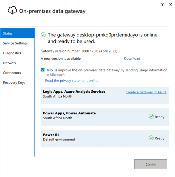 Set Data Gateway