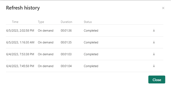 Refresh Dataflow
