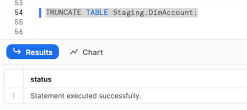 Truncate table on snowflake before testing again