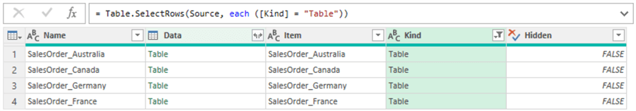 The M formular to filter values in a column
