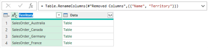 Rename a column