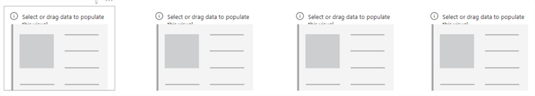 Empty card visuals on a Power BI canvas