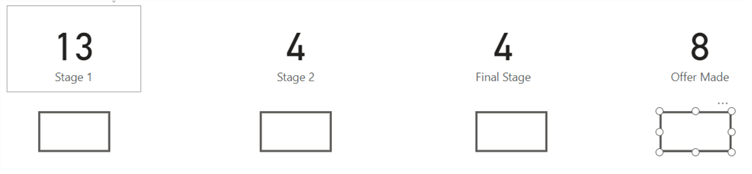 Image with Blank buttons and Card visuals in Power BI canvas