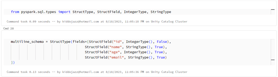 Set Data Schema