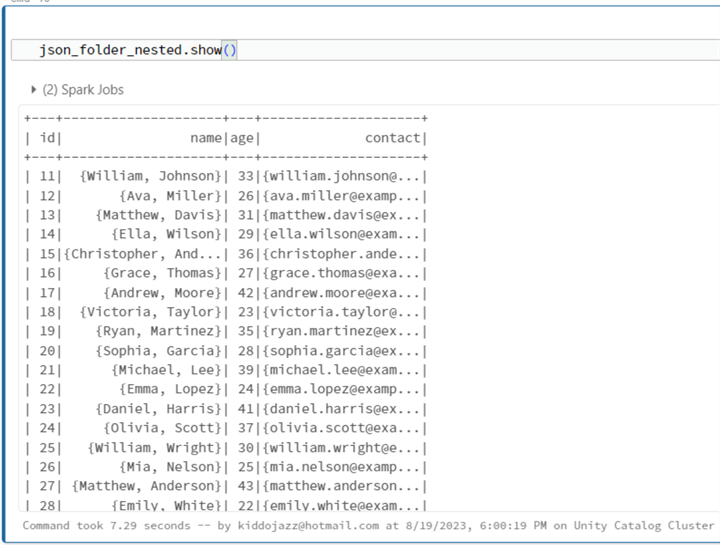 the .show() command to display the read data