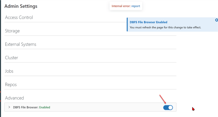enable the DBFS