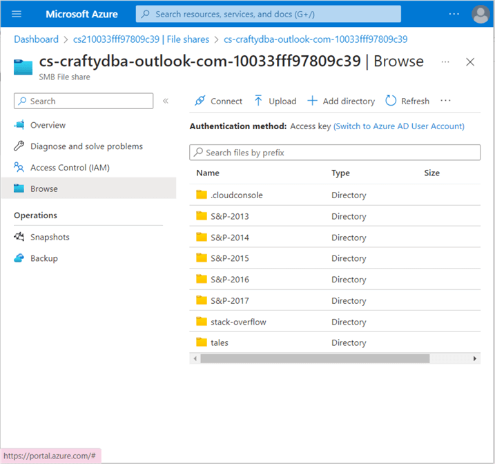 Databricks CLI - show SMB file share that matches cloud drive