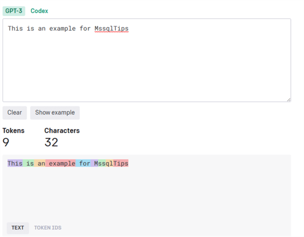 OpenAI tokenizer example