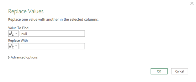 Figure 6 The Replace Values dialog box