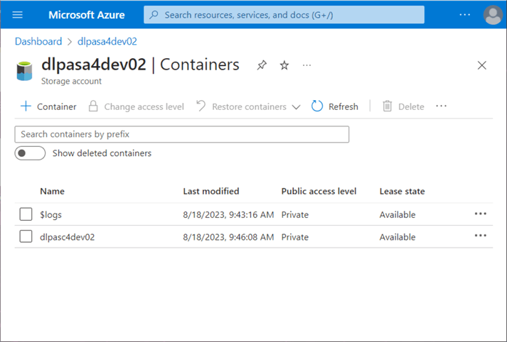 Deploy + Configure Delta Lakehouse - storage account + container