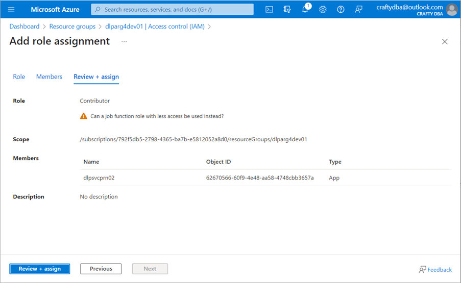 Deploy + Configure Delta Lakehouse - Add contributor rights at resource group level