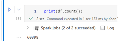 counting the number of row in a dataframe
