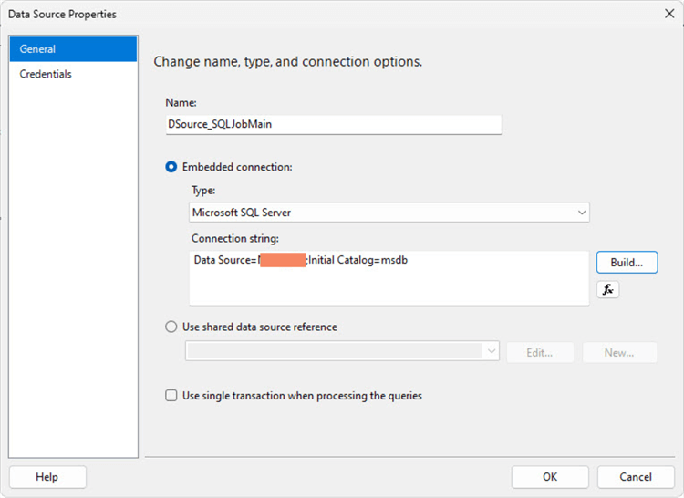 Data Source Properties 