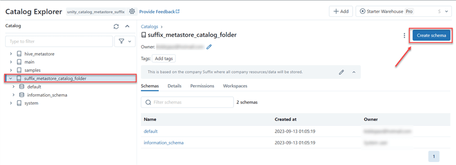 create schema