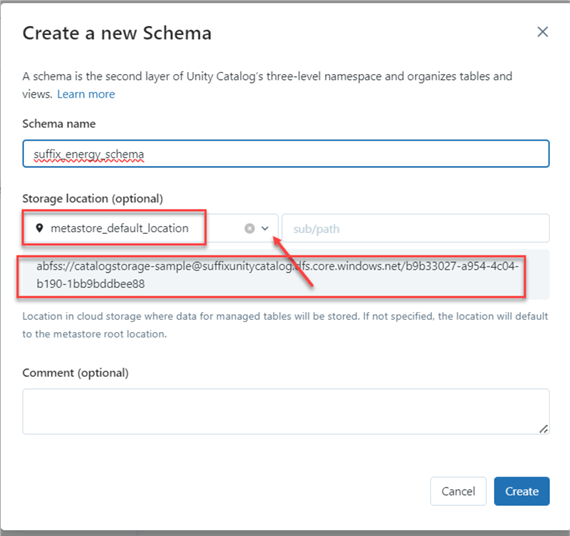 create schema