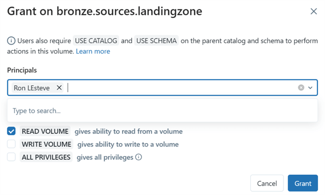 CatalogPermissions Step to assign catalog permissions in UI