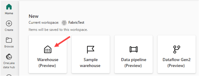 create new warehouse