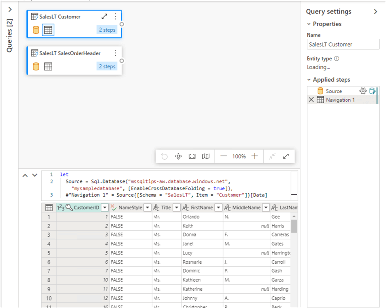 power query editor for dataflow gen2