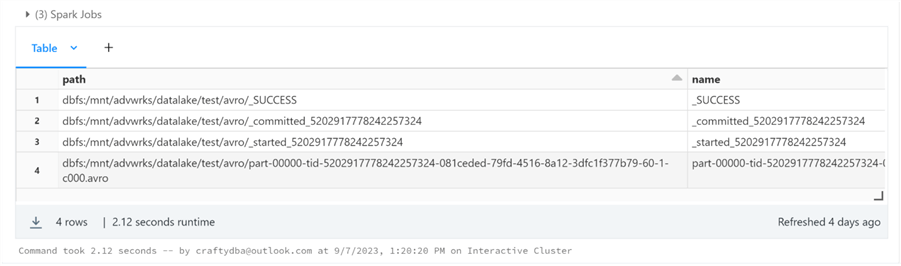 Databricks Processing - Part 1 - Write AVRO file format