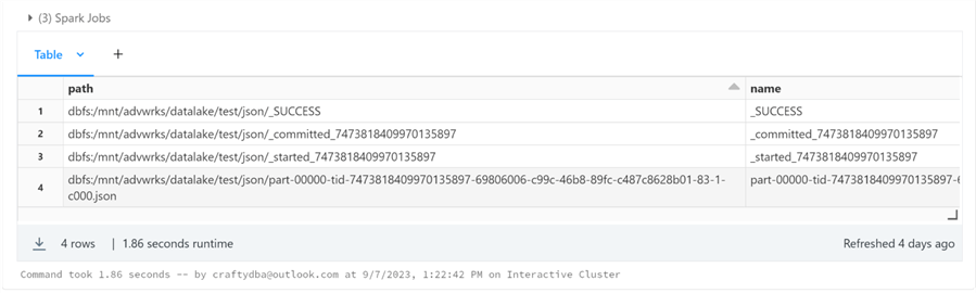 Databricks Processing - Part 1 - Write JSON file format
