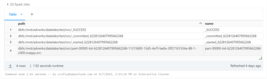 Databricks Processing - Part 1 - Write ORC file format
