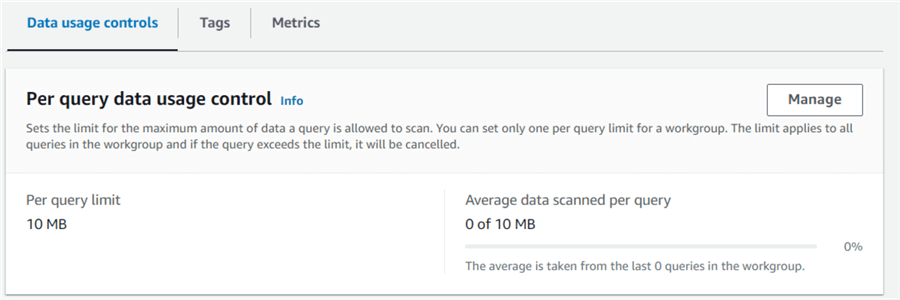 Data usage controls