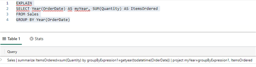 the explain command