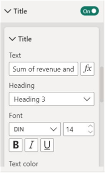 Title formatting settings