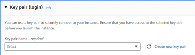 Figure 6 The Create new key pair button.