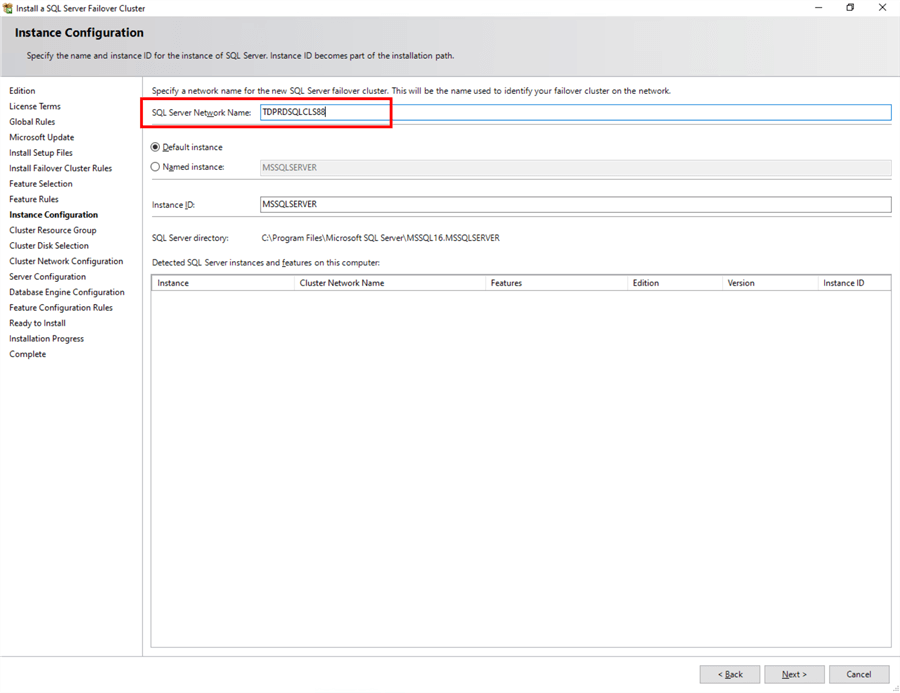 Step 10 Instance Configuration
