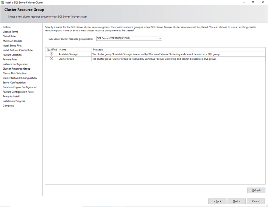 Step 11 Cluster Resource Group