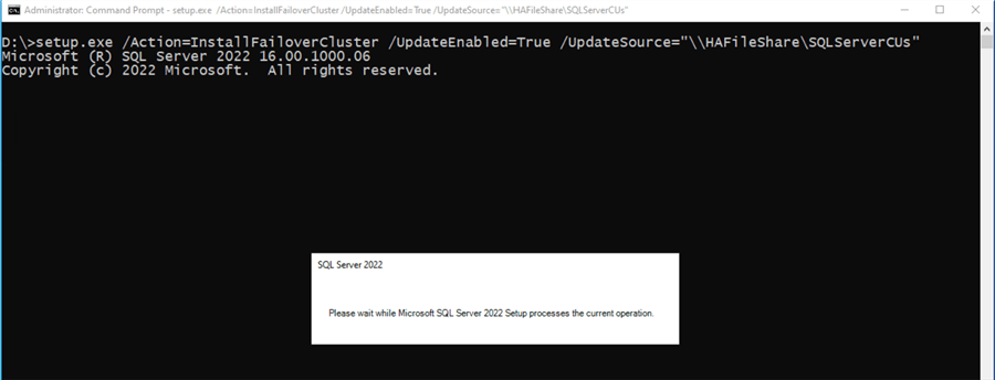 Installing SQL Server from the command line