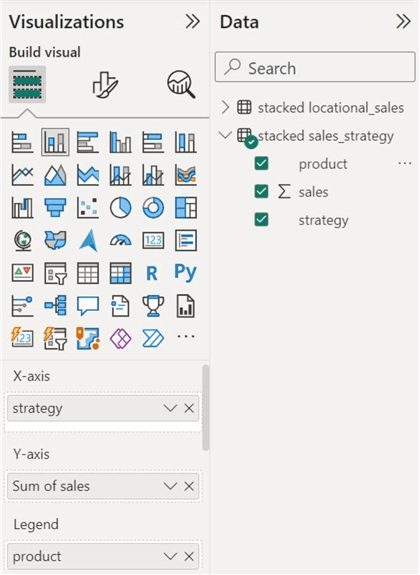 Populating a stacked column chart