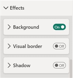 Effects formatting