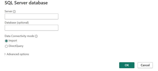 SQL Server database window
