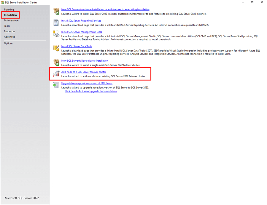 Add node to a SQL Server failover cluster 