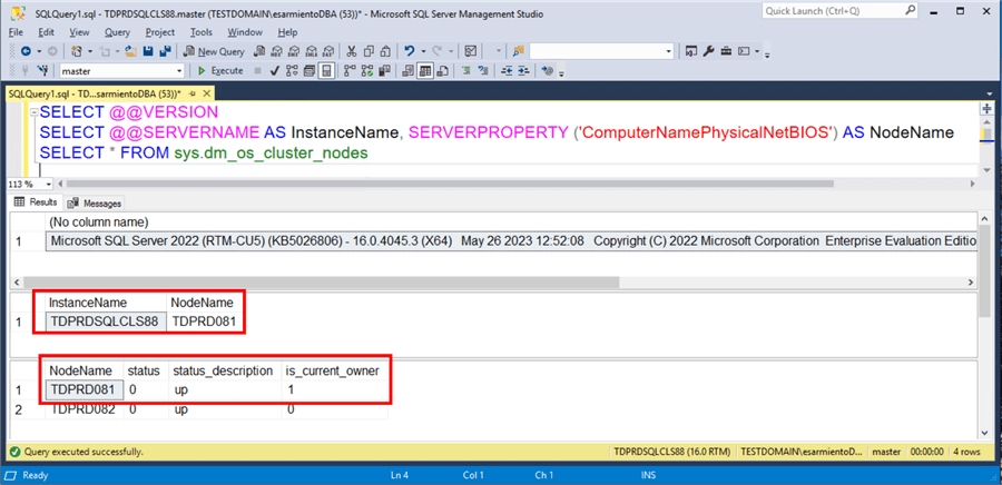 Manual failover using SSMS