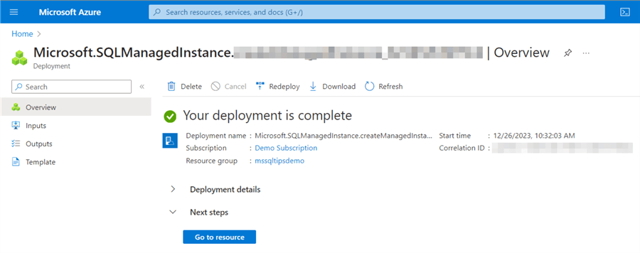 deployment complete