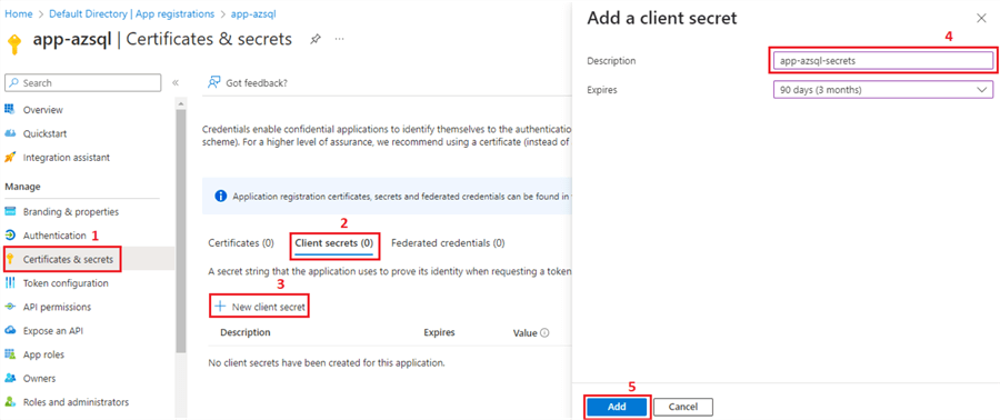 Add a client secret