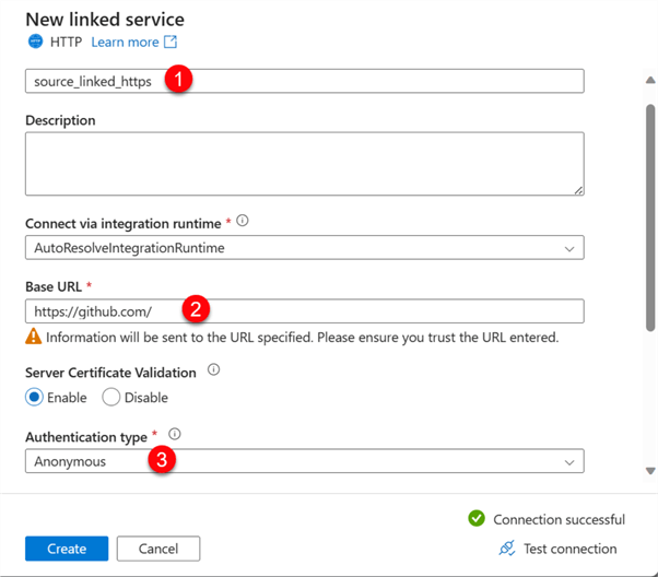 New linked service