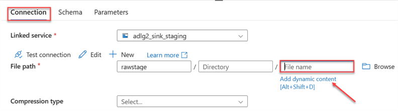Connection tab